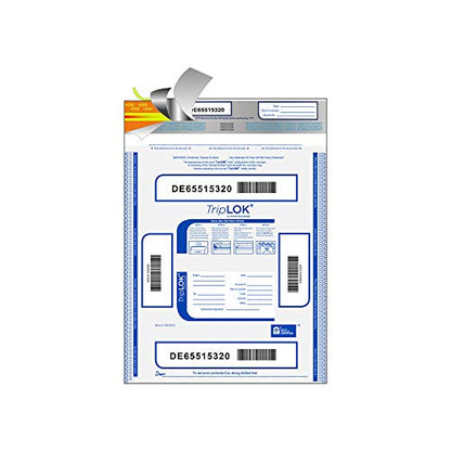 TripLOK Tamper-Evident Deposit Bags, Cash Handling & Valuables, Moisture, Heat, Cold Detection, Special VPC Blended Film, Tear-off receipt + Large Video-visual Barcodes, 22" x 33", White, 100 Bags