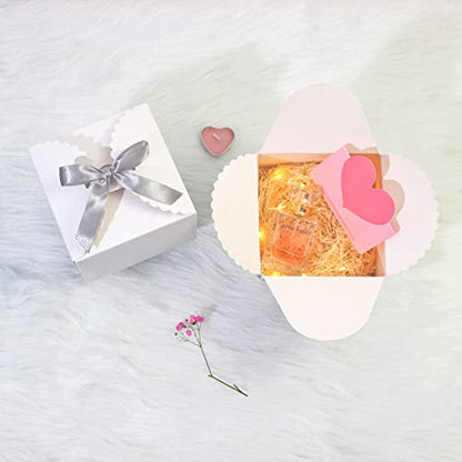 WEWILUCK Small White Gift Boxes with Lids, 10 Party Favor Boxes, 4.75 Inch - color: White-Medium(4.75"x4.75"x3.53"), size: Medium(4.75"x4.75"x3.53")