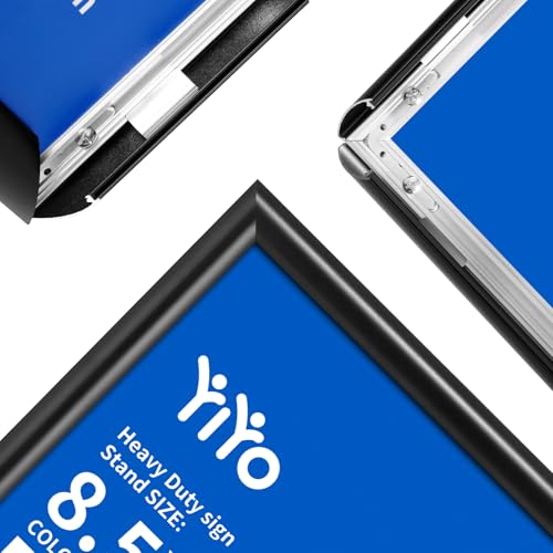 YIYO Sign Stand Poster Stand，adjustable heavy duty pedestal Sign Holder Floor Stand，aluminium frame floor standing for display 8.5*11 inch，Black (8.5*11 Black)