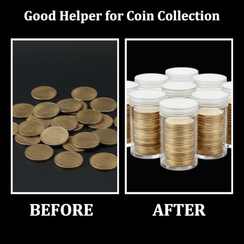12 Pcs Round Coin Tubes with Storage Box