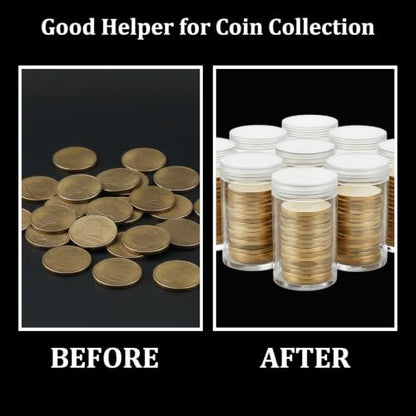 12 Pcs Round Coin Tubes with Storage Box