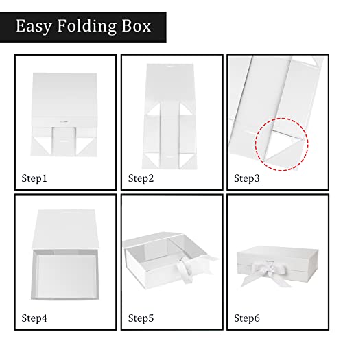 DaiJoob Large White Gift Box with Lid for Presents 13x9x4 Inches - color: White-13x9x4 Inch-1pcs