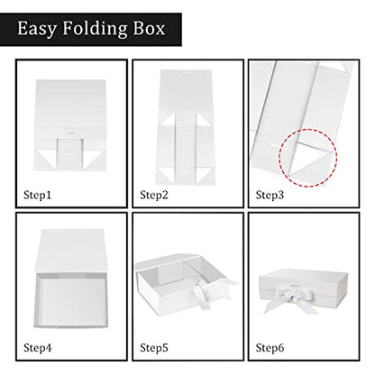 DaiJoob Large White Gift Box with Lid for Presents 13x9x4 Inches - color: White-13x9x4 Inch-1pcs