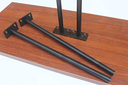 8 Pcs 12" Black Solid Steel Floating Shelf Bracket Blind Shelf Supports - Hidden Brackets for Floating Wood Shelves - Concealed Blind Shelf Support – Screws and Wall Plugs Included - size: 12 Inch, style: 8 Pack-Solid