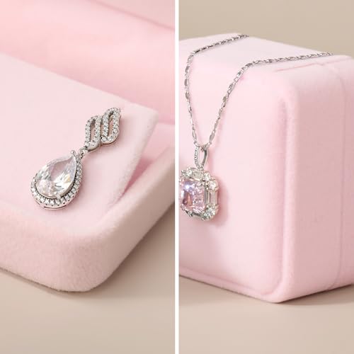Pink Velvet Hinged Earring Gift Box - color: Pink