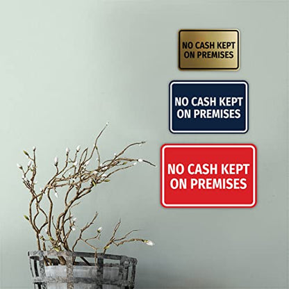 Signs ByLITA Classic Framed No Cash Kept on Premises Sign (Blue) - Small (5 Pack) - color: Blue, size: Small (4" x 6") 5 Pack