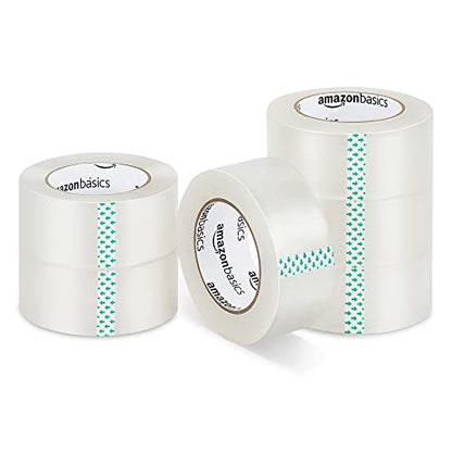 Amazon Basics Strong Adhesive Packing Tape for Moving Boxes, Shipping and Sealing, Clear, 1.88" x 109 Yards, 36-Pack, Total 654 Yards - size: 36 Pack