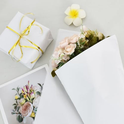 BEISHIDA 100 Sheets White Tissue Paper Bulk for Gift Wrapping and Gift Bags - color: white