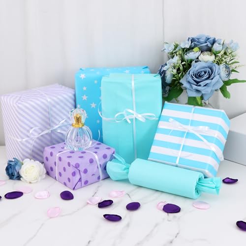 BEISHIDA 100 Sheets Blue Purple Tissue Paper Bulk for Gift Wrapping Bags - color: bluepurple100