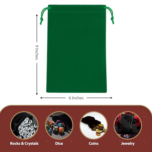 Mandala Crafts 6x9 Emerald Green Jewelry Gift Favors Velvet Drawstring Bags - color: Emerald Green 6X9 Inches, size: 1 Count (Pack of 50)