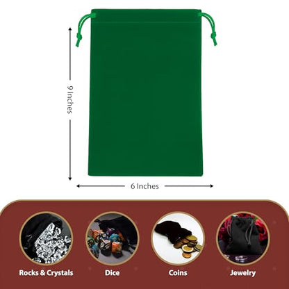 Mandala Crafts 6x9 Emerald Green Jewelry Gift Favors Velvet Drawstring Bags - color: Emerald Green 6X9 Inches, size: 1 Count (Pack of 50)