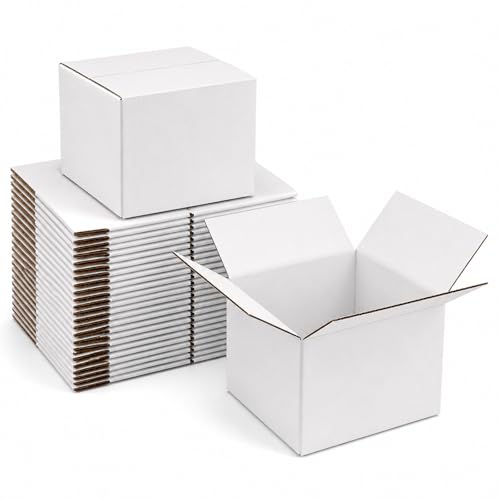 9x9x9 White Shipping Boxes, 25 Pack - size: 9x9x9 Inch