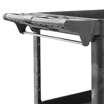 Dryser Utility Cart with Wheels, 46" x 25" Heavy Duty 550 lb. Capacity with Shelves - 2 Tier Rolling Cart with Two 5" Swivel Casters for Warehouse, Garage, Cleaning - size: 2 Shelves 2 Swivel 46x25