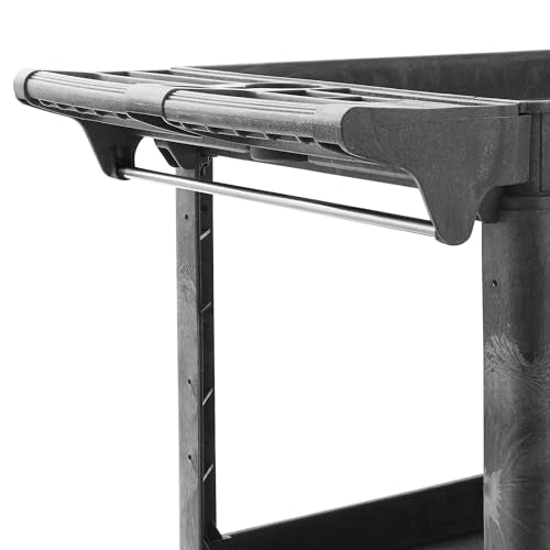 Dryser Utility Cart with Wheels, 46" x 25" Heavy Duty 550 lb. Capacity with Shelves - 2 Tier Rolling Cart with Four 5" Swivel Casters for Warehouse, Garage, Cleaning - size: 2 Shelves 4 Swivel 46x25