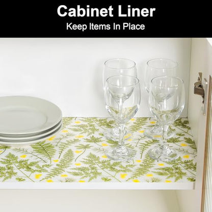 Cooyes Shelf Liners for Kitchen Cabinets Waterproof Kitchen Cupboard Mats - color: Fern Green, size: 17.7"W x 78.7"L