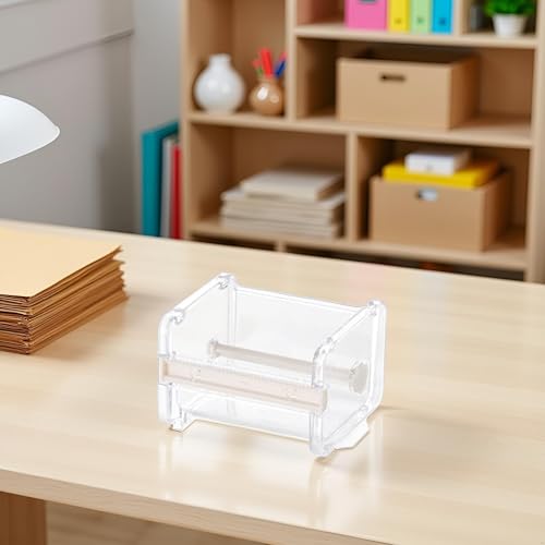 1Pc Clear Visible Washi Packaging Tape Dispenser,Office Tape Holder,Tape Holder Organizer Desktop, Storage Tape Cutting Multi Tape Dispenser,DIY Sticker Roll Tape Cutter Holder ，Washi Tape Dispenser