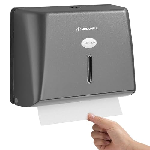 modunful Wall-Mounted Paper Towel Dispenser: Built-in Sample Towel – ABS Wall Box, Grey Pearl Finish, Two Lock Options, No Drilling Installation for Apartments & Small Spaces & RV - color: D-251 Grey