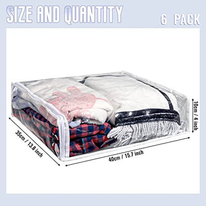 Shappy 6 Packs Clear Plastic Storage Bags with Zipper, 16 X 14 X 4 Inch - size: 16 x 14 x 4 Inch
