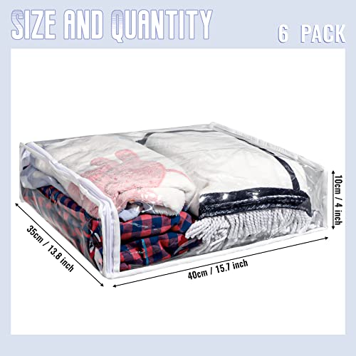 Shappy 6 Packs Clear Plastic Storage Bags with Zipper, 16 X 14 X 4 Inch - size: 16 x 14 x 4 Inch