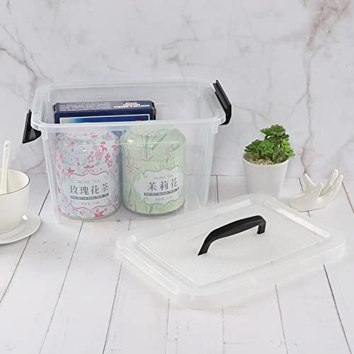 6 Quart Plastci Storage Box, Clear Storage Bins Totes Containers Set of 4 - size: 6 Quart