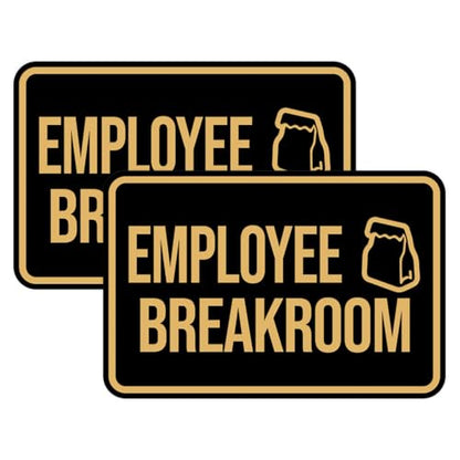 Classic Framed Employee Breakroom Sign (Black/Gold) - Small 2 Pack - color: Black Gold, size: 4 x 6" - Small (2 Pack)