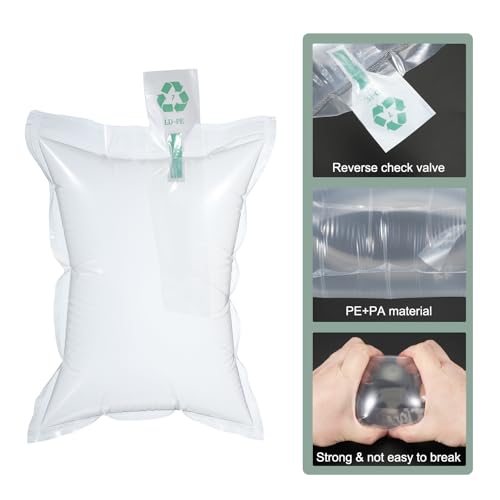 MECCANIXITY 6 x 8 Inch Air Pillows for Shipping, 100 Pack Inflatable Air Packaging Bags Air Cushions Buffer Bags Void Fill Cushioning with Hand Pump for Shipping and Packaging Clear - size: 6 x 8 inch