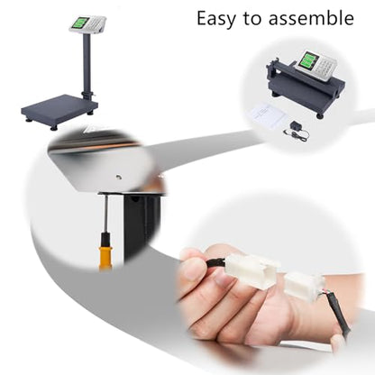 TUFFIOM 220lb Weight Electronic Platform Scale,Digital Floor Heavy Duty Folding Scales,Stainless Steel High-Definition LCD Display, Perfect for Postal Luggage Shipping Mailing Package Price Computing - color: 220lb Black