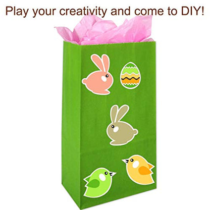 KEYYOOMY Small Green Paper Bags Green Goodie Bags (50 CT, 4.7x2.4x8.7 in) - color: Green, size: 4.7x2.4x8.7 in - Small