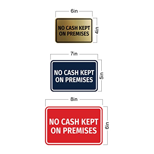 Signs ByLITA Classic Framed No Cash Kept on Premises Sign (Brushed Silver) - Small - color: Brushed Silver, size: Small (4" x 6")