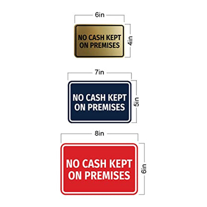 Signs ByLITA Classic Framed No Cash Kept on Premises Sign (Brushed Silver) - Small - color: Brushed Silver, size: Small (4" x 6")