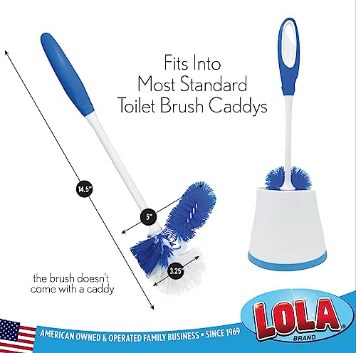 LOLA Classic Toilet Brush w/Under-The-Rim Scrubber, 2 Pack - size: 2 Pack, style: Toilet Brush w/Under Rim