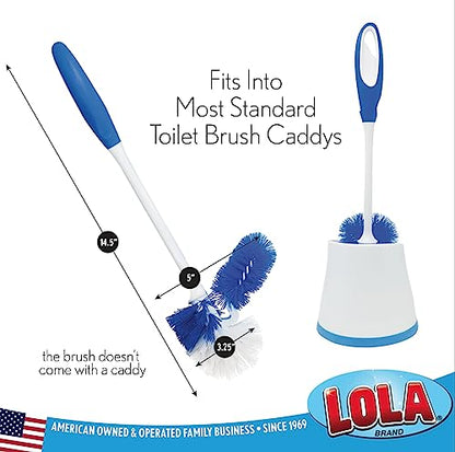 LOLA Classic Toilet Brush w/Under-The-Rim Scrubber, 2 Pack - size: 2 Pack, style: Toilet Brush w/Under Rim