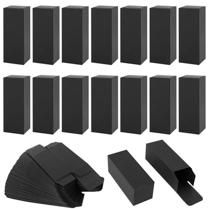 Framendino, 50 Pack Black Kraft Paper Lipstick Boxes Rectangle Bottle Reusable Lip Balm Packaging Cases Gift Wrapping Box for DIY (3.54x1.41x1.41) - color: Black - 3.54x1.41x1.41