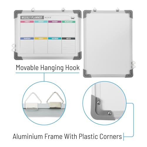 Mr. Pen- Magnetic Weekly Erase Board, 12" x 16", Double-Sided with Markers