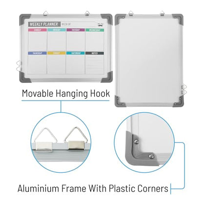 Mr. Pen- Magnetic Weekly Erase Board, 12" x 16", Double-Sided with Markers