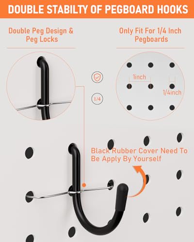 INCLY 276PCS Pegboard Accessories Organizer Kit for 1/4 Inch Pegboard - size: 276PCS