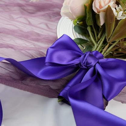 Purple Double-Faced Satin Ribbon, 3 Inch x 10 Yards - color: Regal Purple