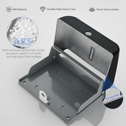 modunful Folded Wall-Mount Paper Towel Dispenser Black, Keyless for Home - color: D-221 Black