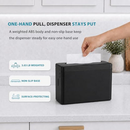 Multifold Paper Towel Dispenser Countertop Black Wide Design Large Capacity - color: D-34 Black
