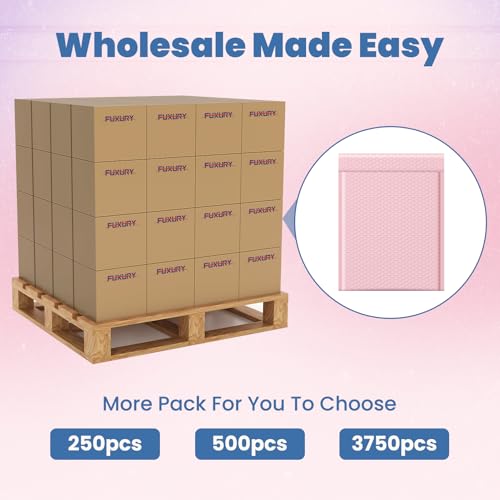 Fuxury Bubble Mailers Bulk 10x13 Inch Light Pink 500 Pack - color: Light Pink, size: 10x13" 500PC