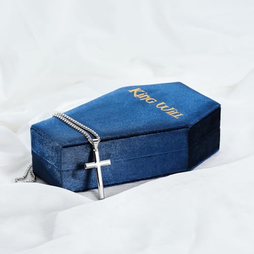 Mens Velvet Ring Box Organizer Coffin-Shape Unisex Storage Case for Rings - color: Blue&White