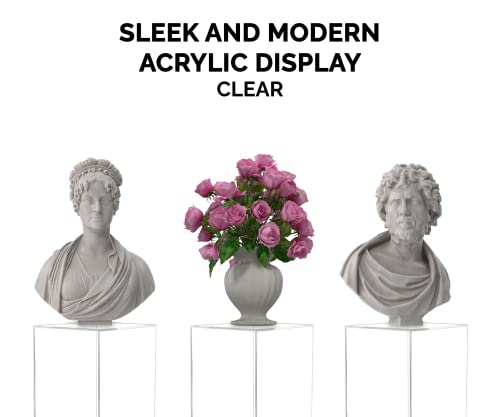 12" x 12" x 18" Clear Acrylic Display Box with Black Base Versatile Tall Retail Product Riser or Event Floral Centerpiece Pedestal by Marketing Holders