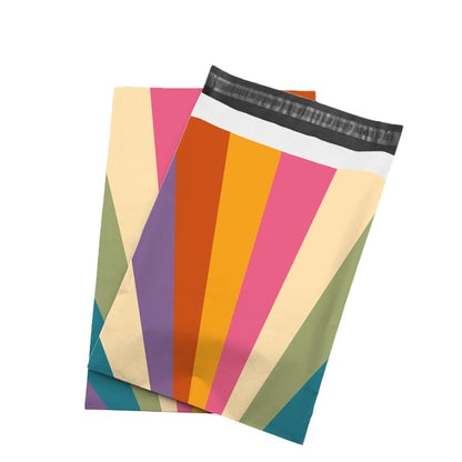 50x Poly Mailers 10x13 Inch Mailing Bags Colorful Thank You Designs with Self Seal Tear & Waterproof Shipping Envelopes for Packaging, Small Business & E-Commerce (Rainbow Thank You) - color: Rainbow Thank You