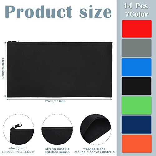 Teling 14 Pack Bank Money Bags with Zipper for Cash, Classic Color - color: Classic Color