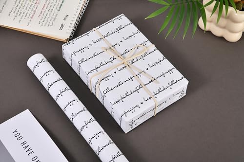 Sikiweiter Birthday Wrapping Paper - 17" x 16.5 Feet Roll - Happy Birthday to The Most Amazing Guy for Man's Birthday(Birthday Text) - color: Birthday Text