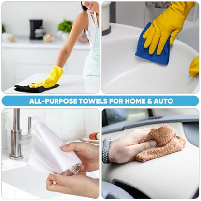 AIDEA Microfiber Cleaning Cloth Roll-75PK, Black Paper Towels 11.5"×11.5" - color: Black