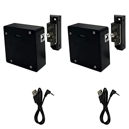 WOOCH RFID Lock Electronic Cabinet Lock, Hidden DIY Lock with USB Cable for Wooden Cabinet Drawer Locker Cupboard (2 Pack) - size: 2 Pack