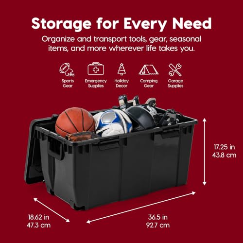 IRIS USA 2-Pack 32 Gal Heavy Duty Rolling Storage Totes with lids, Black - color: Black, size: 32 Gal - 2 Pack