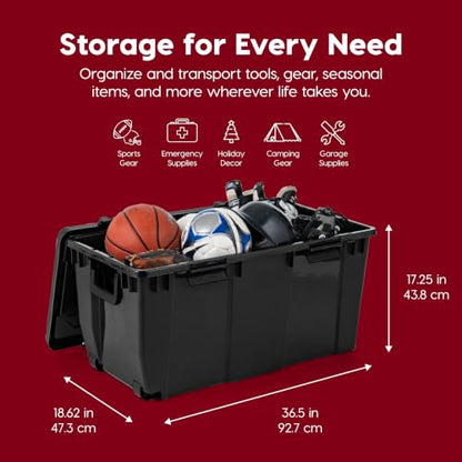 IRIS USA 2-Pack 32 Gal Heavy Duty Rolling Storage Totes with lids, Black - color: Black, size: 32 Gal - 2 Pack