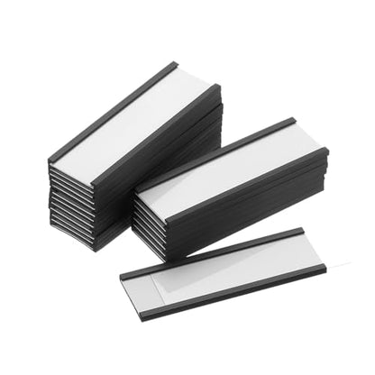 MECCANIXITY Label Holders 4" x 1.2" C Channel Rubber Magnetic for Metal Shelves Organize, Office File Cabinets Pack of 25 - size: 4" x 1.2"